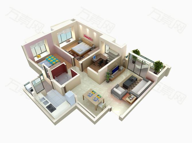 3d平面布置效果图