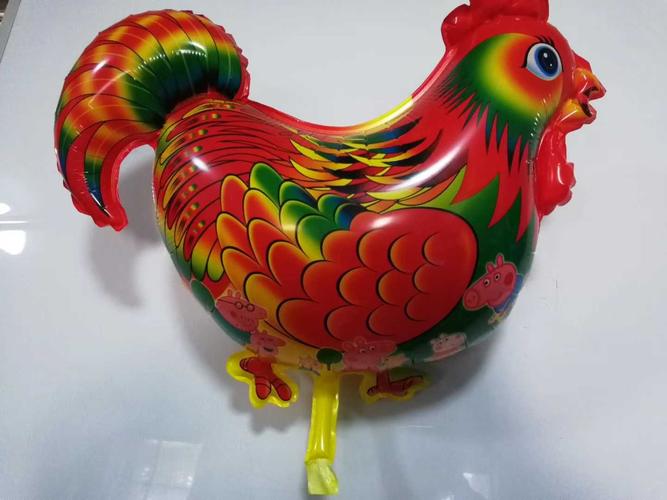 光膜大公鸡尾巴长气嘴可飘空气体卡通气球拉线飘空气球