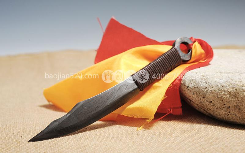 小李飞刀刀形飞镖单刃飞镖十八般兵器自炼土钢手柄绕绳皮套20cm