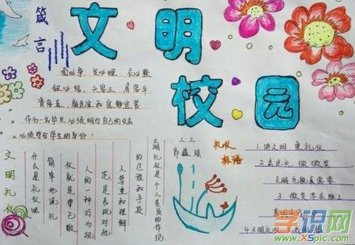 文明校园从我做起手抄报内容_关于文明校园从我做起手