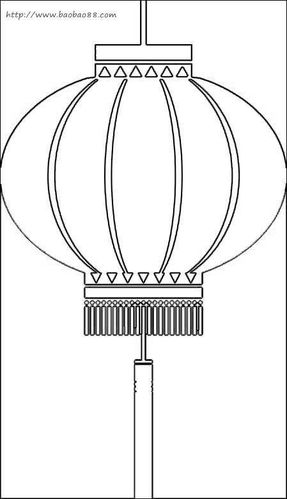 灯笼鞭炮简笔画黑白