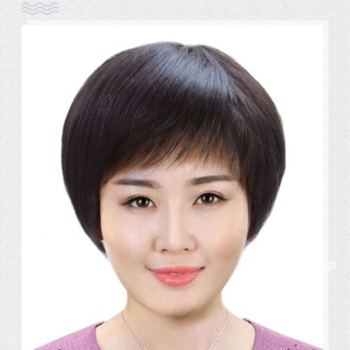 假发中老年女士真发妈妈短发老年人短直发化疗发套整顶假发