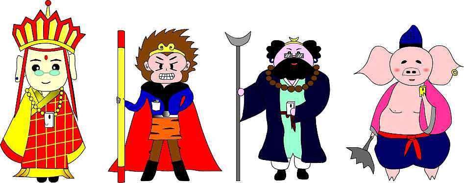 唐僧师徒卡通人物设计