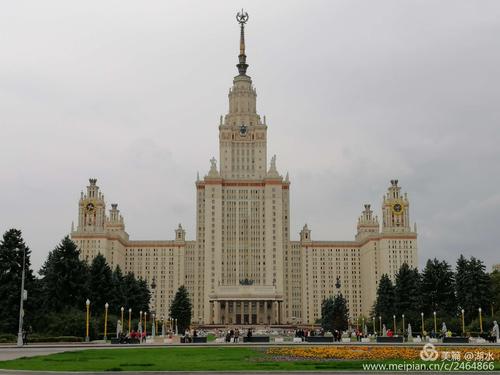 古老的莫斯科大学,也是典型的俄罗斯建筑.莫斯科地标建筑.