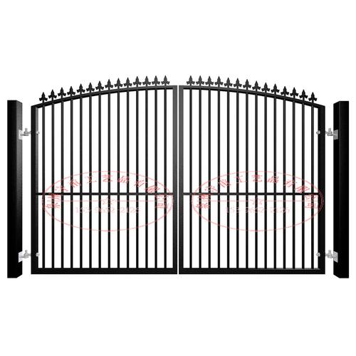 拱型顶部设计的双开小铁门