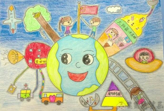 科幻儿童画,科幻主题儿童绘画 - 毛毛简笔画