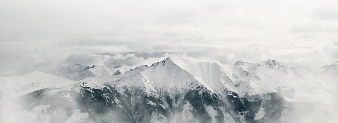 白色雪山 背景