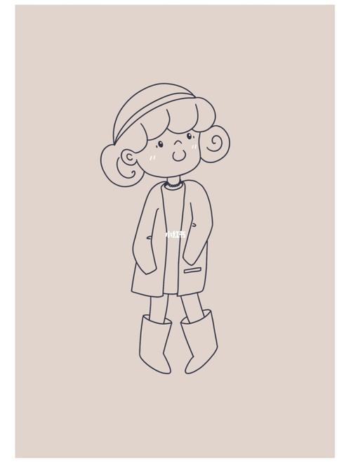 简笔画幼儿园女孩2 | 穿搭插画 | 贴纸系列_简笔画_穿