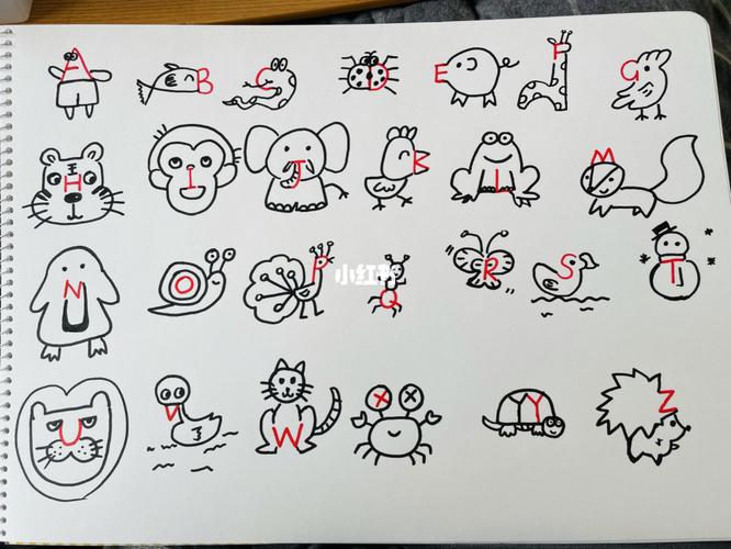 少儿英语启蒙,26个字母简笔画_英语启蒙_简笔画_英语