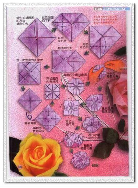怎么折玫瑰花简单折法