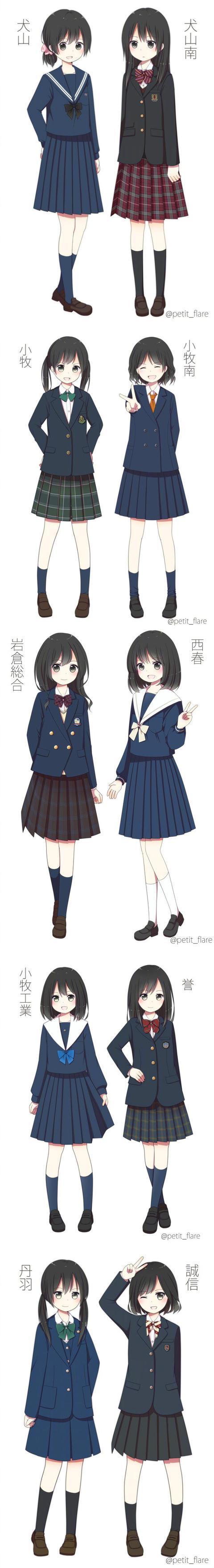 推荐jk动漫校服制服怎么画日本画师的各种水手服绘画参考