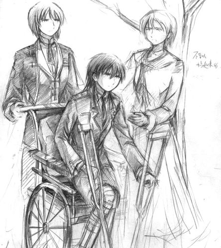 这张当时费了很多时间来速写轮椅