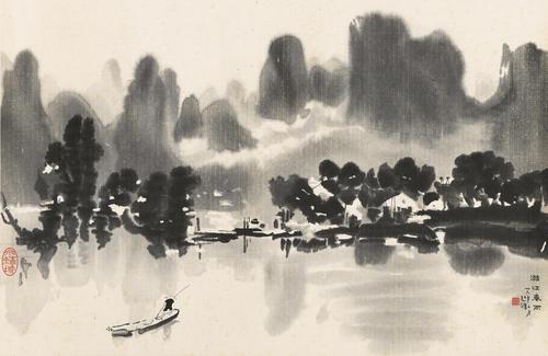 徐悲鸿"漓江春雨"