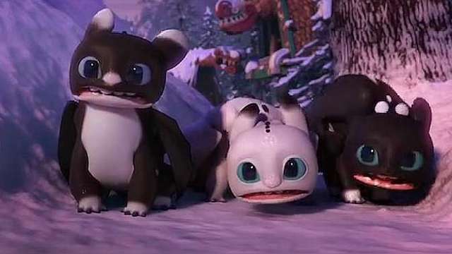 驯龙高手:猛男落泪!无牙仔和小嗝嗝终相遇,三胞胎竟成神助攻!