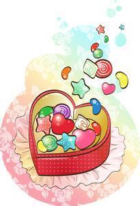 糖果盒卡通简笔画