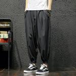 2018夏装薄款日系男士休闲裤吊裆裤宽松九分裤哈伦裤男
