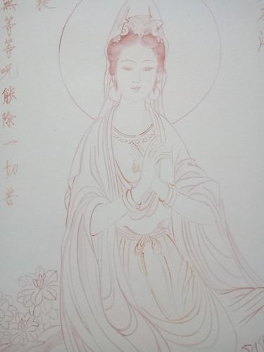 红梅工笔佛画