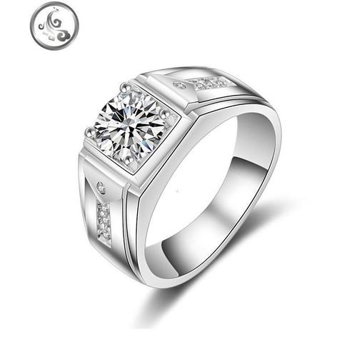 纯银克拉男士霸气戒指纯银镀铂金群镶仿真钻戒男戒指环结婚戒指jimi