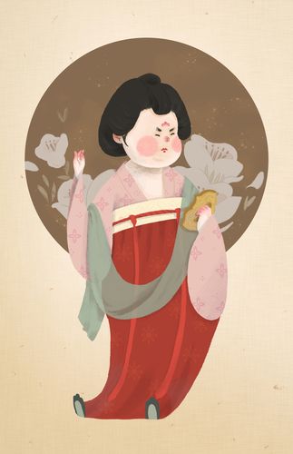 唐朝仕女图_许小露露__插画师作品_涂鸦王国gracg.com
