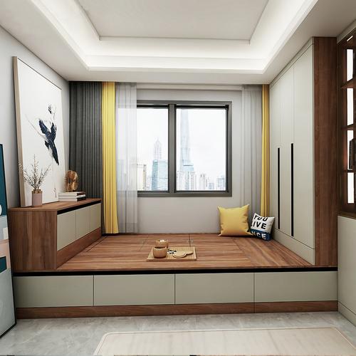 儿童开来榻榻米定制整体房床柜一体书房收纳储藏