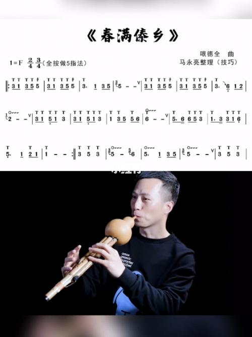 葫芦丝《春满傣乡》动态技巧曲谱,马永亮演奏_演奏_娱乐_音乐