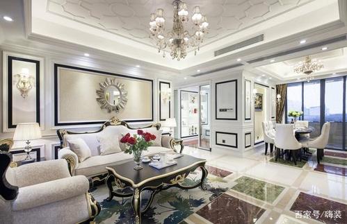 129平米轻奢简欧风格装修效果图 精致住宅自带轻奢格调