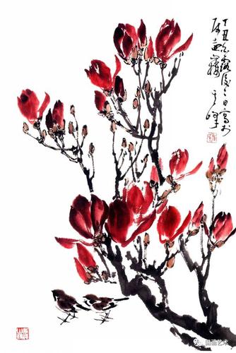 孙其峰玉兰水仙作品欣赏