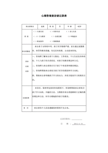 心理访谈记录表 (老师) - 副本.doc 9页