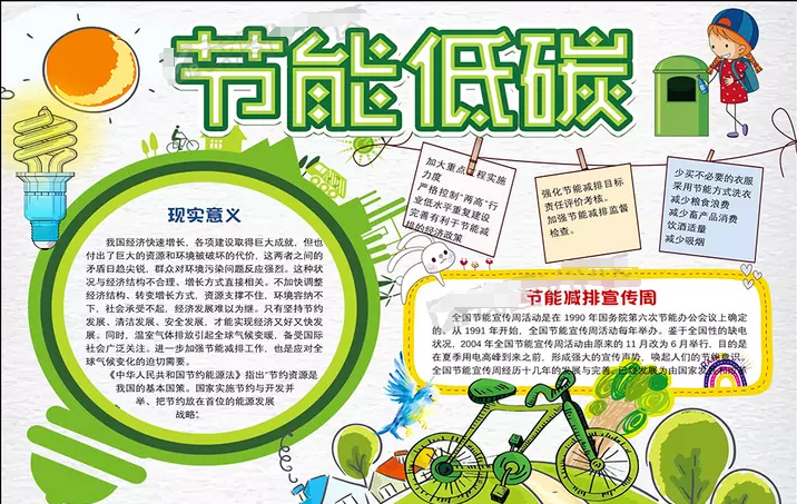 节能减排与垃圾分类手抄报内容