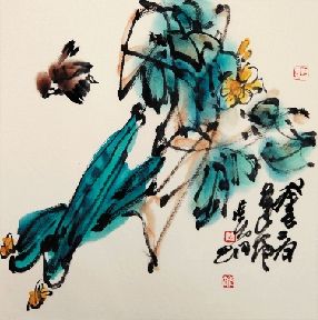 李晓明 重彩写意花鸟作品之五