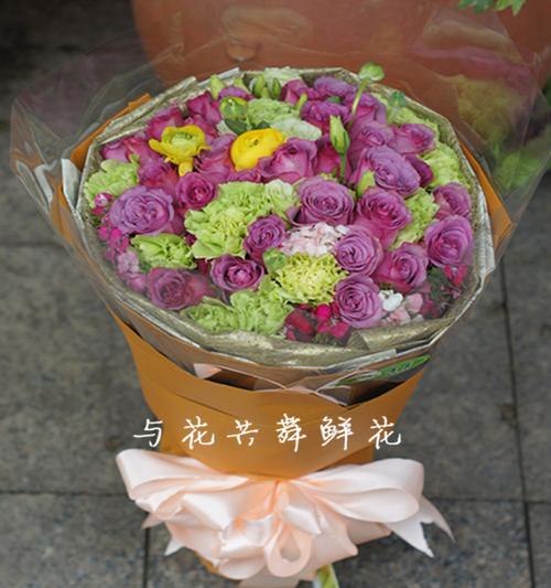 厦门鲜花店紫色玫瑰暖色同城鲜花速递花束求婚祝福鲜花速递同城