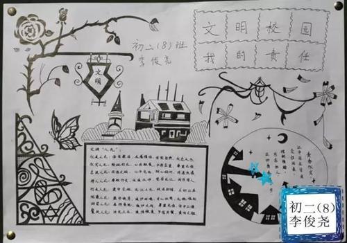 创建文明校园绘画手抄报 创建文明校园手抄报