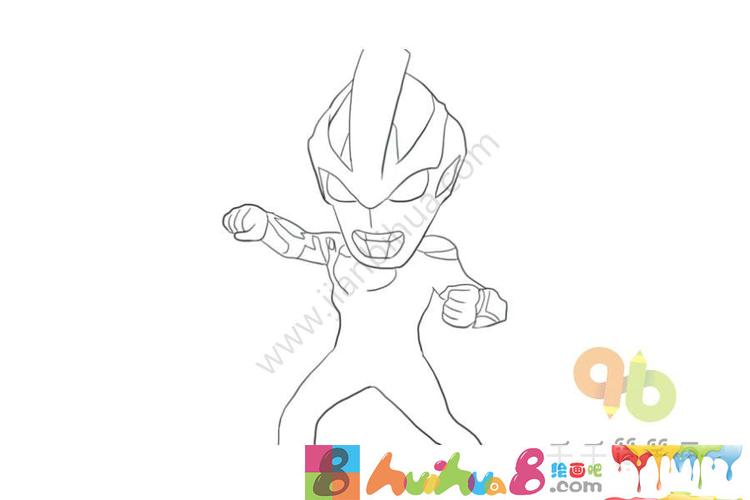 帅气的q版银河奥特曼简笔画怎么画简笔画教程_绘画吧-画画