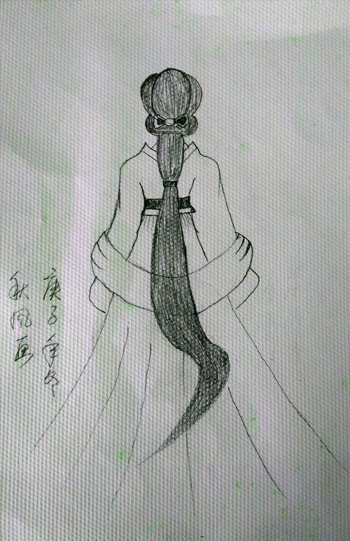 秋风怡人的铅笔画【古风】