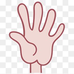 矢量手绘卡通五指手势
