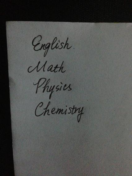 设计艺术字母单词:english,math,physics和 chemistry