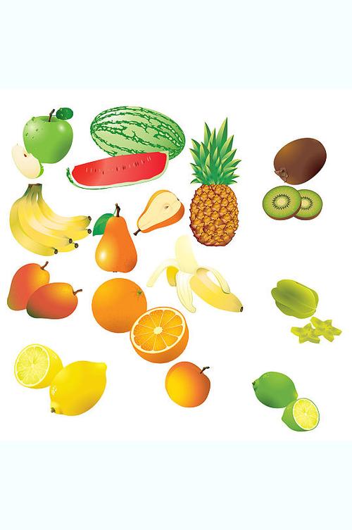 水果菠萝草莓香蕉切片免抠元素立即下载菠萝橘子香蕉水果高清图片立即