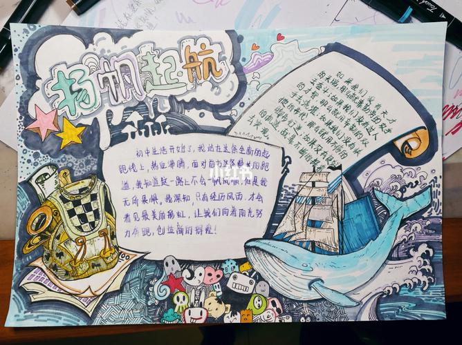 扬帆起航主题手抄报手绘,来看看吧_手抄报_手绘_人文