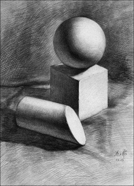 素描几何体图片