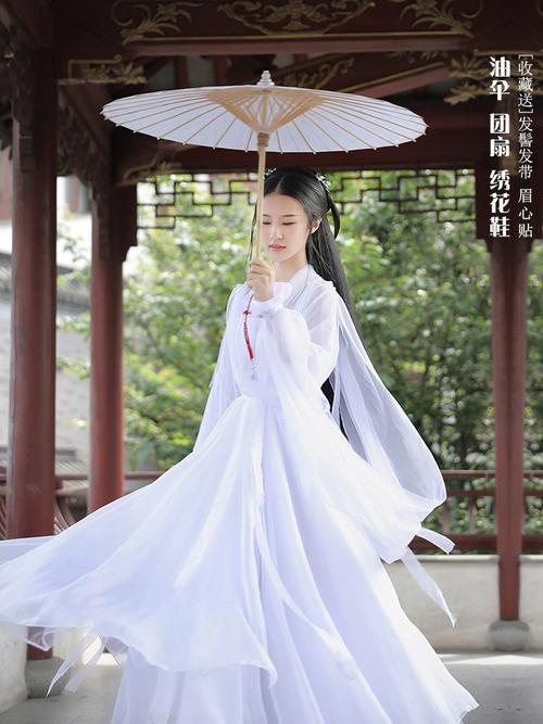 古装女仙女 薄纱_新白娘子鞠婧祎同款芸溪汉服白色超美仙女古装襦裙