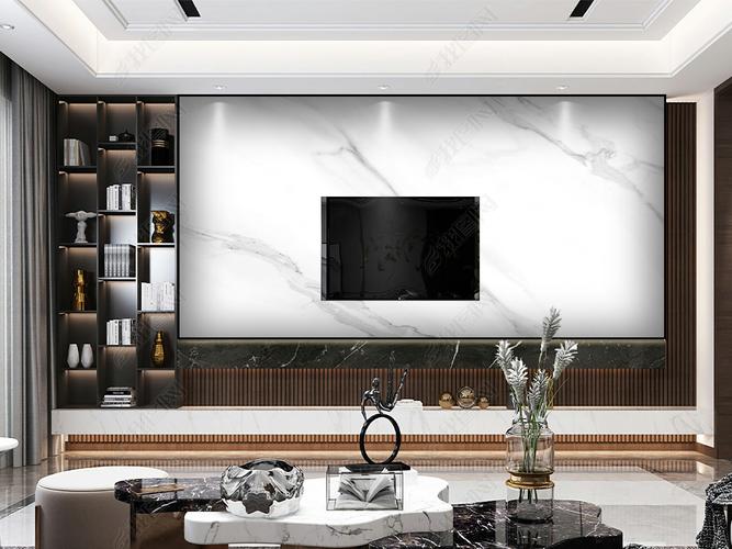 现代轻奢石纹鱼肚白整装背景墙下载-编号24236573-电视背景墙-我图网