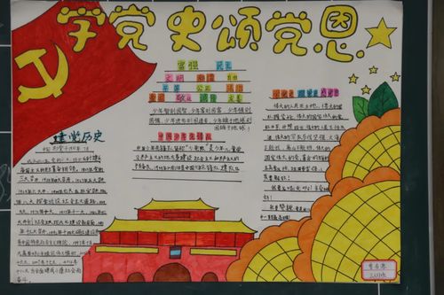 简单漂亮的小学生学党史跟党走手抄报_关于学党史的