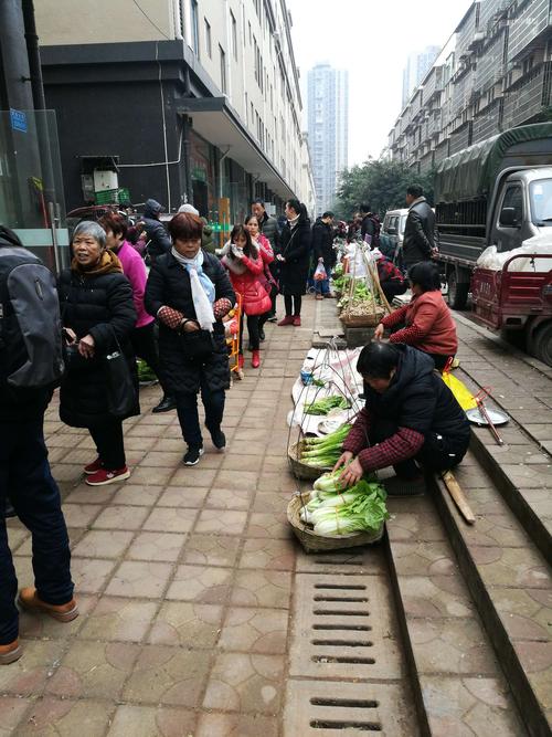 整个菜市场熙熙攘攘的.