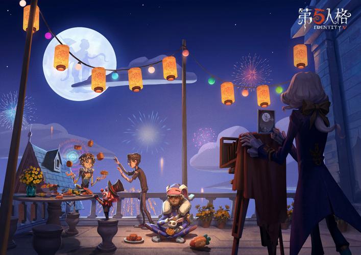 在这幅中秋节贺图中,不仅监管者与求生者独处一块互不干扰,就连节日