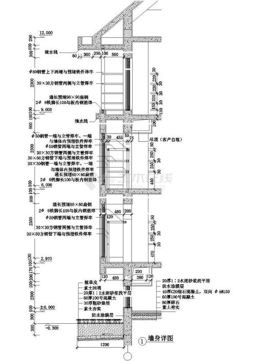 建筑细部构造cad选图集普通楼梯