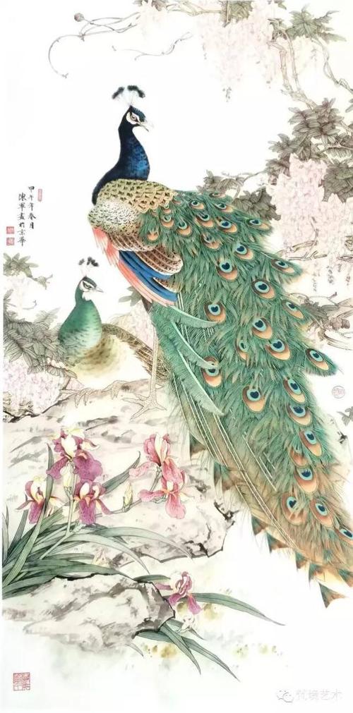 其它 陈军老师工笔画孔雀分段图 写美篇    步骤一 步骤二 先罩染一下