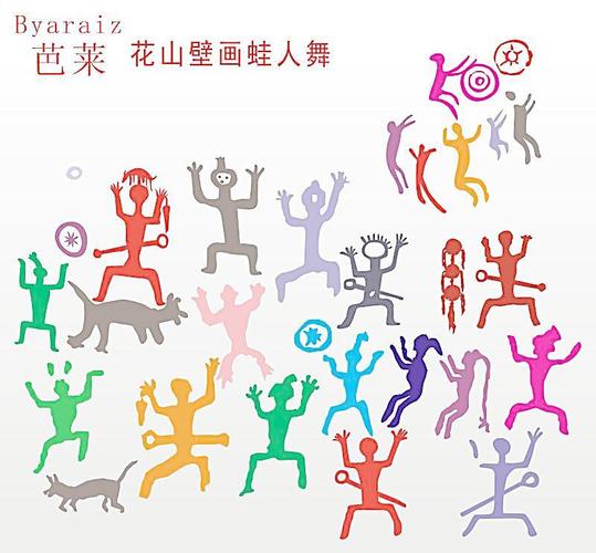 广西花山壁画蛙人舞图片