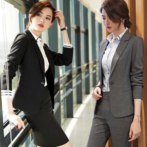 职业装女装套装秋冬西装长裤气质加厚西服面试正装女