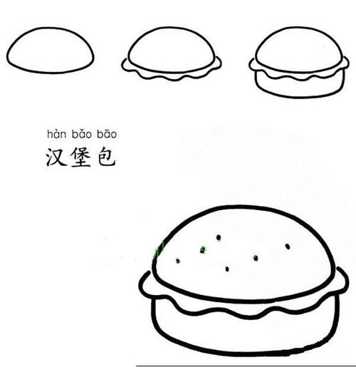 怎么画汉堡包