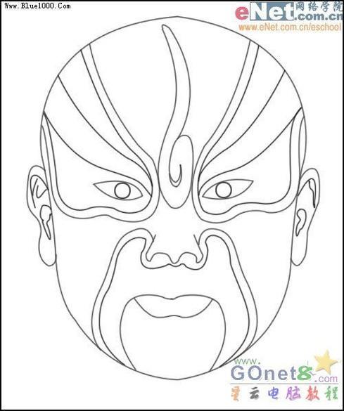 请问谁能给我发些空白的京剧脸谱吗,给小孩子涂色用,谢谢 邮箱